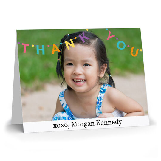 Thank You Banner Folded Photo Note Cards